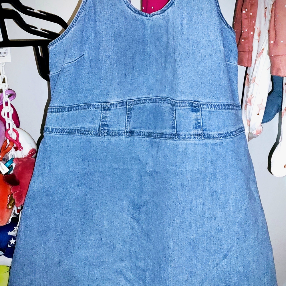 Blue Denim Sleeveless Dress